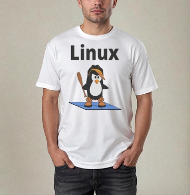 Стильный пингвин Linux в кепке и ботинках с битой - Магазин футболок Wladimir. Дизайнерские принты.