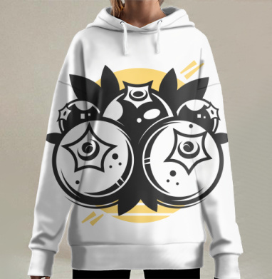 Голубика — яркий натуральный вкус и свежесть, Hoodie Long Oversize 3D