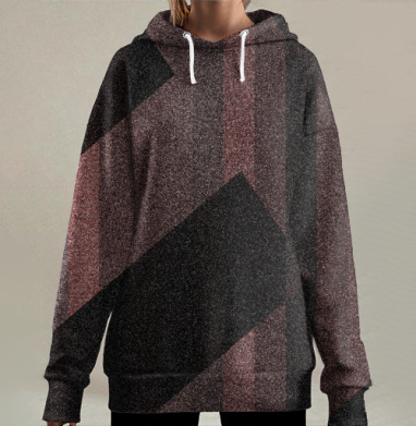 Современный геометрический абстрактный узор, Hoodie Long Oversize 3D