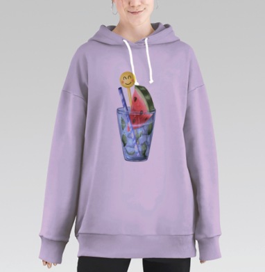 Арбуз в стакане, Hoodie Long Oversize Fiolet
