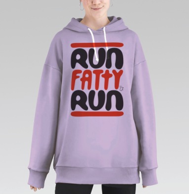 БЕГИ ТОЛСТЯК БЕГИ, Hoodie Long Oversize Fiolet