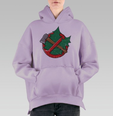 Beregite elki, Hoodie Oversize Fiolet, утепленная