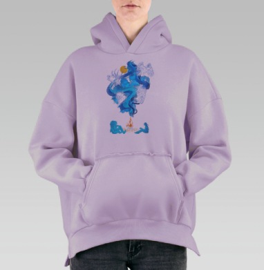 Беседа у костра, Hoodie Oversize Fiolet, утепленная