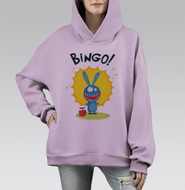 Bingo, Hoodie Mono Fiolet, оверсайз, утепленная