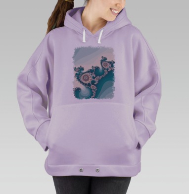 Бирюзовый фрактал, Hoodie Oversize Fiolet