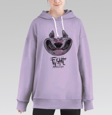 Бойцам, Hoodie Long Oversize Fiolet