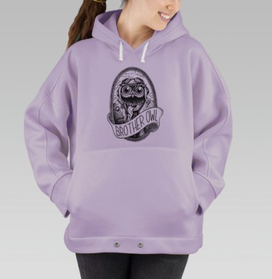 Брат-Сова в шлеме пилота с хулиганским видом, Hoodie Oversize Fiolet