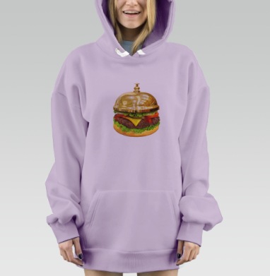 Королевский бургер под золотым колокольчиком, Hoodie Mjhigh Dig Mel, Fiolet, утепленная