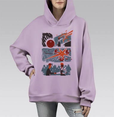 Челябинск, Hoodie Mono Fiolet, оверсайз, утепленная