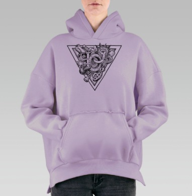 Творческий Панк-Дизайн «Free» – Символ Свободы и Бунта, Hoodie Oversize Fiolet, утепленная