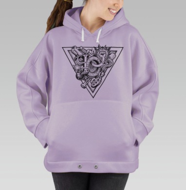 Творческий Панк-Дизайн «Free» – Символ Свободы и Бунта, Hoodie Oversize Fiolet