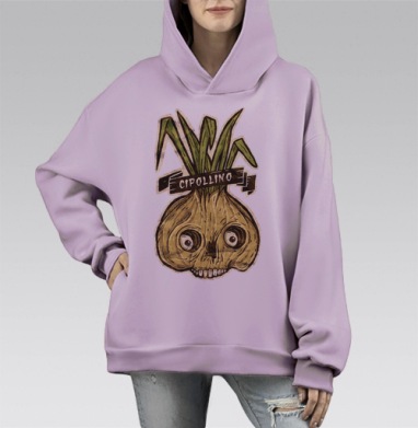 Cipollino, Hoodie Mono Fiolet, оверсайз, утепленная