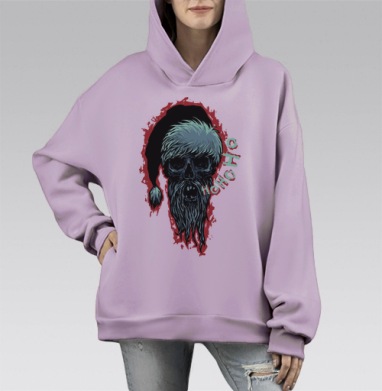 Деад Мороз, Hoodie Mono Fiolet, оверсайз, утепленная