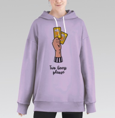Футбольный судья с пивными карточками, Hoodie Long Oversize Fiolet