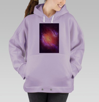 Величественная космическая туманность с пульсацией, Hoodie Oversize Fiolet
