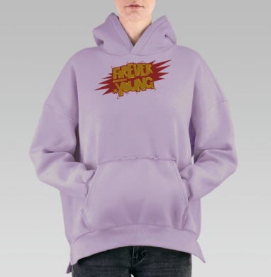 Forever young, Hoodie Oversize Fiolet, утепленная