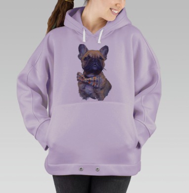Французский бульдог, Hoodie Oversize Fiolet