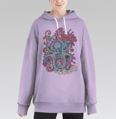 Фудпорн, Hoodie Long Oversize Fiolet
