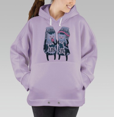 Весёлые пакеты молока 3,8% и 2,5% с персонажами, Hoodie Oversize Fiolet