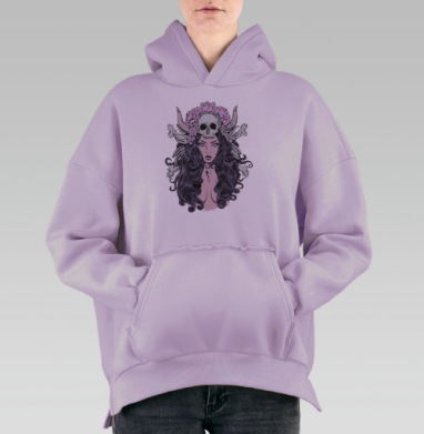 Готическая женщина, Hoodie Oversize Fiolet, утепленная
