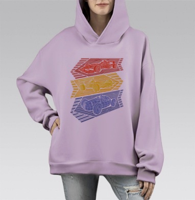 Grand Prix Legends, Hoodie Mono Fiolet, оверсайз, утепленная