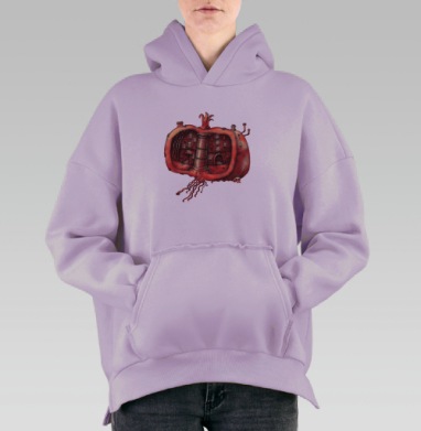 Гранатовый замок: магический внутренний мир, Hoodie Oversize Fiolet, утепленная
