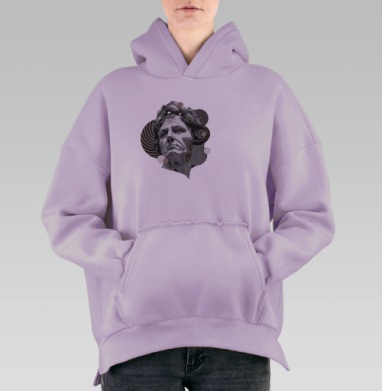 Классический бюст со змей в стиле Dark Academia, Hoodie Oversize Fiolet, утепленная