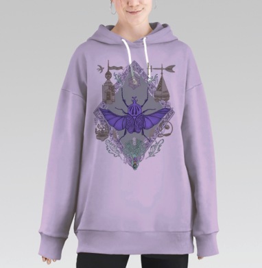 Жук-Голиаф цвет, Hoodie Long Oversize Fiolet