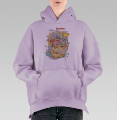 Игры в жизнь, Hoodie Oversize Fiolet, утепленная