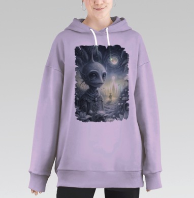 Путь к просветлению — Мистический сюрреализм, Hoodie Long Oversize Fiolet