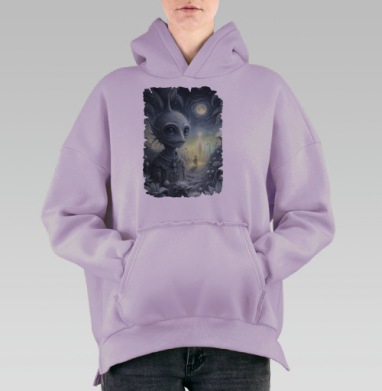 Путь к просветлению — Мистический сюрреализм, Hoodie Oversize Fiolet, утепленная