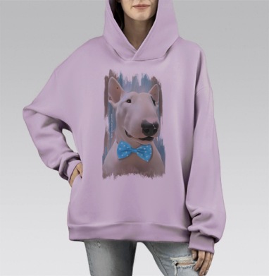 Истинный джентльмен, Hoodie Mono Fiolet, оверсайз, утепленная