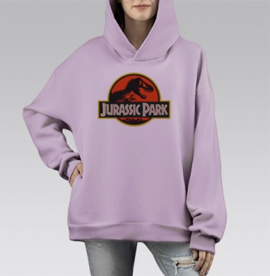 Jurassic Park Парк Юрского Периода, Hoodie Mono Fiolet, оверсайз, утепленная