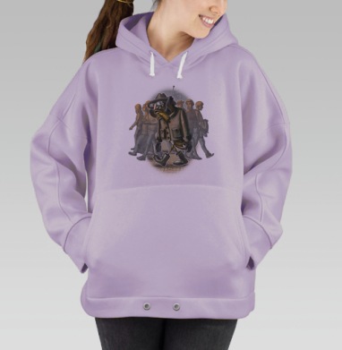 Рыба в пальто с телефоном в городе, Hoodie Oversize Fiolet