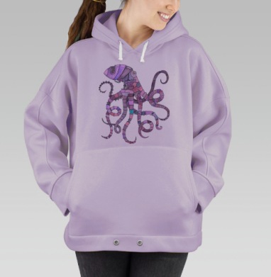 Кибер осьминог, Hoodie Oversize Fiolet