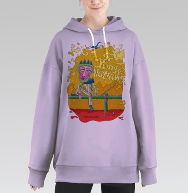 King Nothing, Hoodie Long Oversize Fiolet