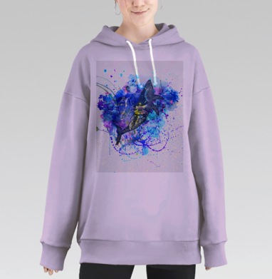 Кит и маяк, Hoodie Long Oversize Fiolet