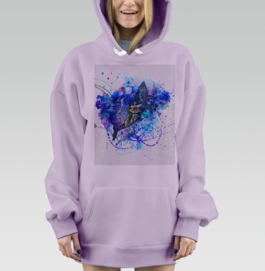 Кит и маяк, Hoodie Mjhigh Dig Mel, Fiolet, утепленная