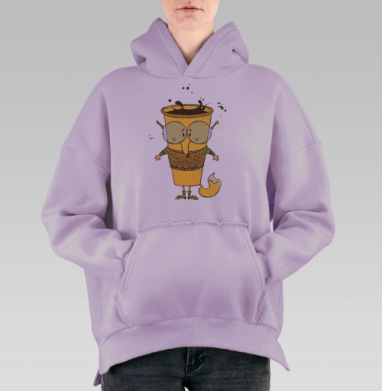 Кофе-лис, мудрец, Hoodie Oversize Fiolet, утепленная