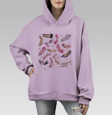 Коллекция женской обуви разных цветов для модных трендов, Hoodie Mono Fiolet, оверсайз, утепленная