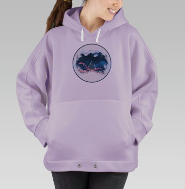 Космический осминог, Hoodie Oversize Fiolet