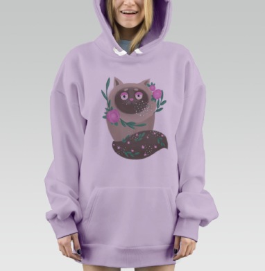Кот Элвис, Hoodie Mjhigh Dig Mel, Fiolet, утепленная