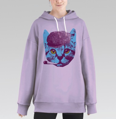 Кот гоп-стоп, Hoodie Long Oversize Fiolet