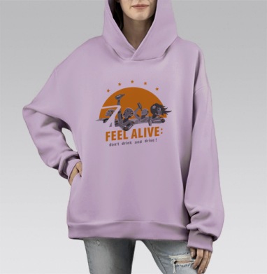 Краш тест, Hoodie Mono Fiolet, оверсайз, утепленная