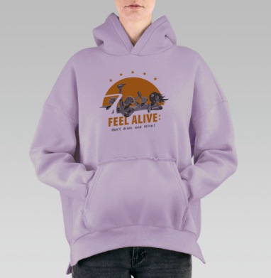 Краш тест, Hoodie Oversize Fiolet, утепленная