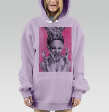 Крик ярости, Hoodie Mjhigh Dig Mel, Fiolet, утепленная