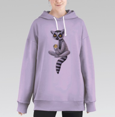 Крипто Лемур, Hoodie Long Oversize Fiolet