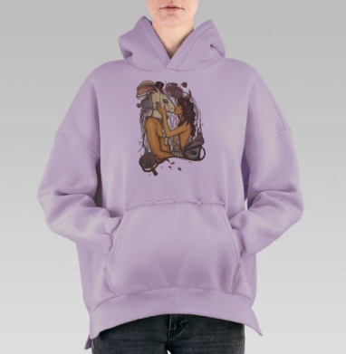 Кроликачасы, Hoodie Oversize Fiolet, утепленная