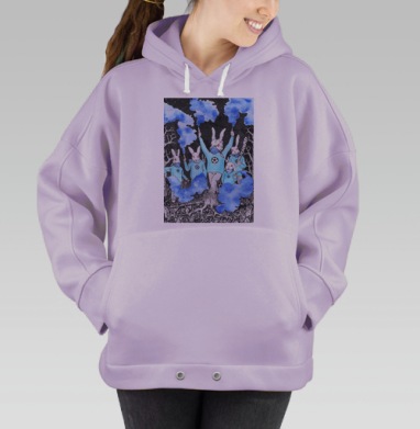 Кролики около футбола, Hoodie Oversize Fiolet