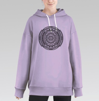 Круглое, Hoodie Long Oversize Fiolet